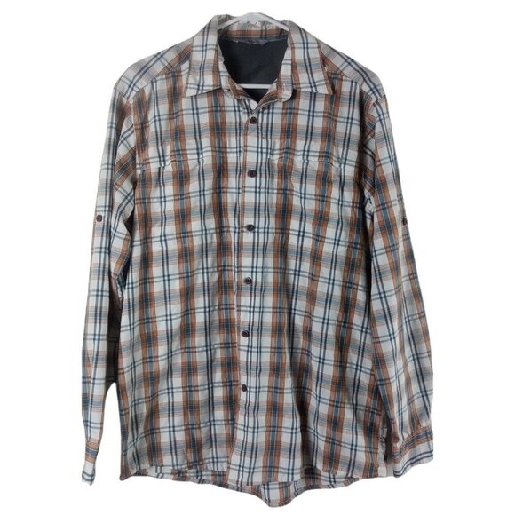 Wrangler Other - Wrangler Mens Plaid Long Sleeve Shirt Hook Loop Pockets Button Up Medium Outdoor